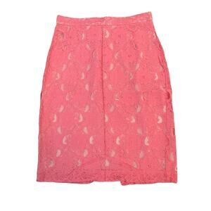 H&M Conscious Collection Women's Salmon Pink Lace Lined Pencil Skirt | Size 4